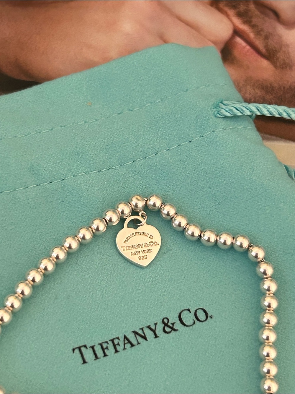 Tiffany heart tag bead bracelet - Picture 4 of 5